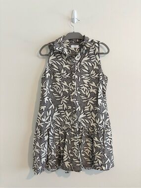 UNTUCKit Sleeveless Black & White Floral Shirtdress